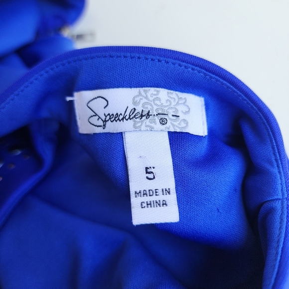 Speechless Junior's Formal Dress Blue Stretch Studded Bodycon Mini Sleveless  5 - Picture 15 of 16